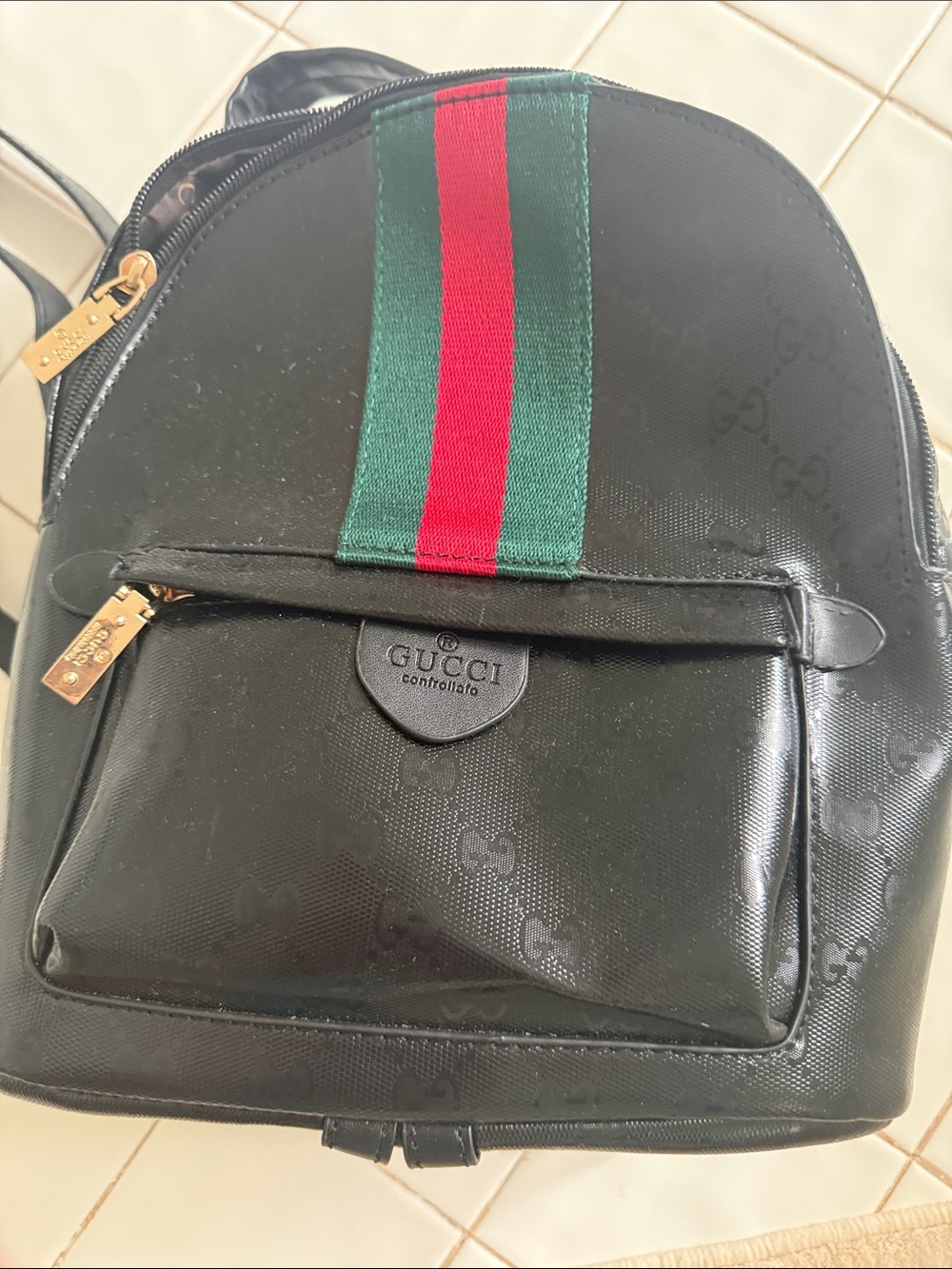 Black GG backpack bag brand new